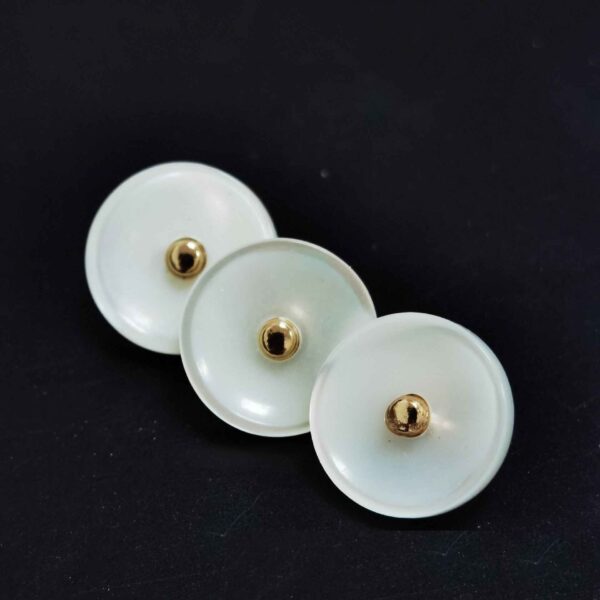 18L Black Ivory Mother of Pearl Shell Buttons Metal Shank 100 Pack