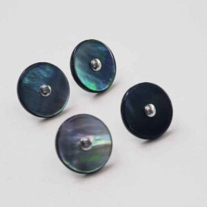 16L/18L Black Mother of Pearl Shell Buttons with Metal Shank 100pcs