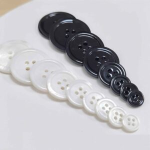 14L-40L Black White Freshwater Shell Buttons for Sewing 99 Pack