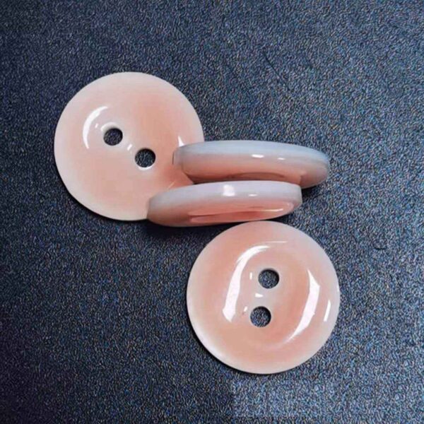 24L (15mm) Round 2-Hole Resin-Coated Shell Buttons 100 Pack