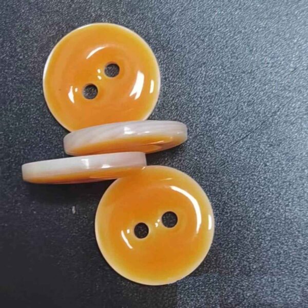 24L (15mm) Round 2-Hole Resin-Coated Shell Buttons 100 Pack