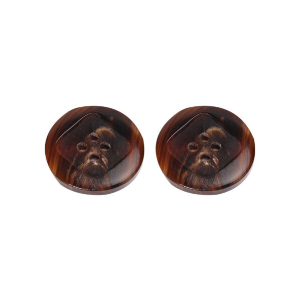 23mm Coffee-Colored Square Four-Hole Horn Buttons