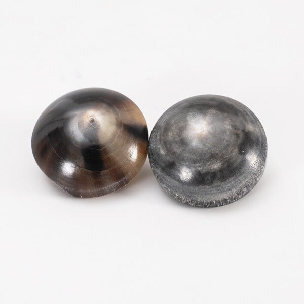 20mm Mushroom Thickened Brown Gray Vintage Horn Shank Buttons 10pcs - Image 3