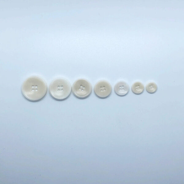 18L-40L Round Edge Four-Hole Natural White Corozo Tagua Nut Buttons - Image 2