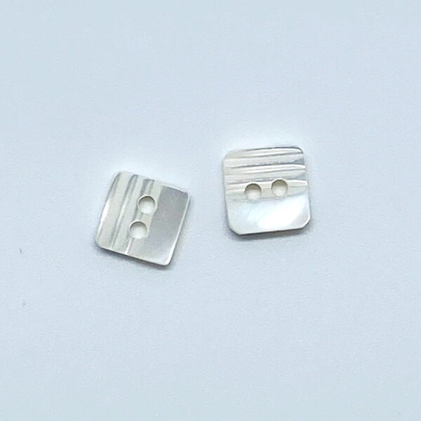 11.5mm Square Two-Hole Natural Conch Shell Buttons 12pcs - Image 2