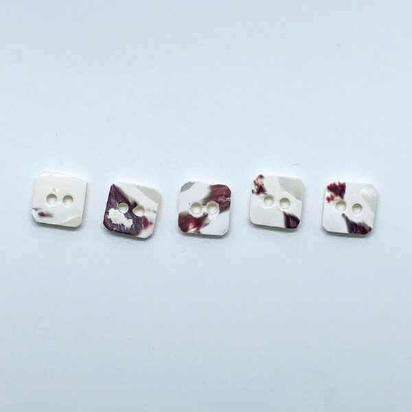 11.5mm Square Two-Hole Natural Conch Shell Buttons 12pcs - Image 3
