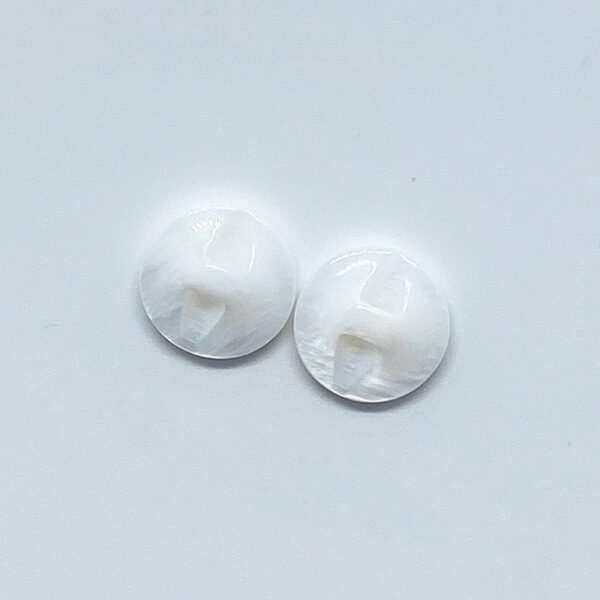 15mm Natural White Round Shell Shirt Buttons with Hidden Holes - Image 2