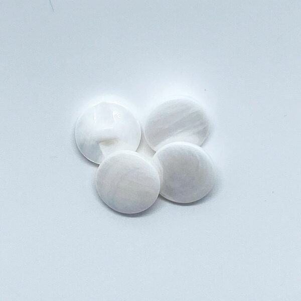 15mm Natural White Round Shell Shirt Buttons with Hidden Holes - Image 3