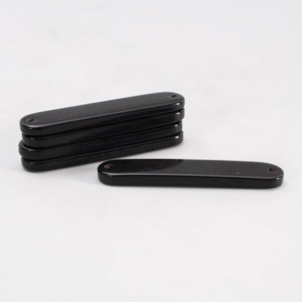 45mm Black Oval 2 Hole Horn Button 4pcs - Image 2