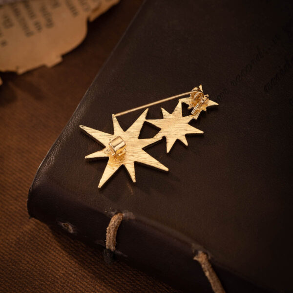 Eight-Pointed Star Pin Brooch for Men Suits 2pcs - Image 3