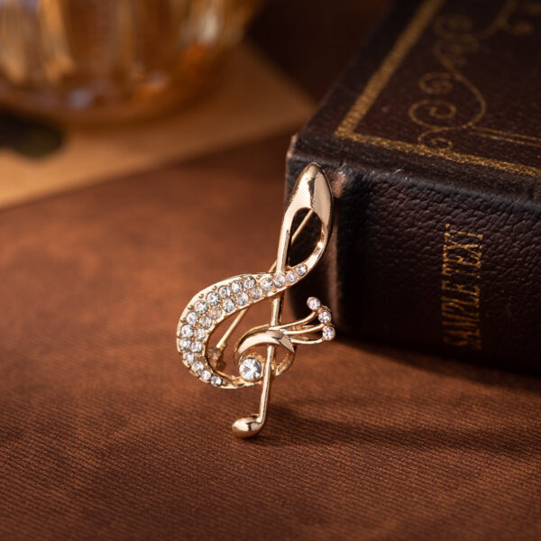 Diamond Musical Note Metal Brooch Retro Gift for Musicians 3pcs - Image 4