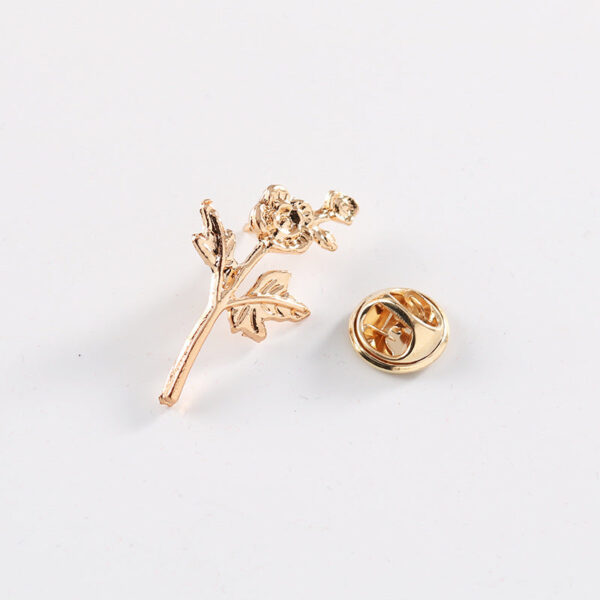 Metal Branch and Flower Badge Brooch Pin 8pcs - Image 3
