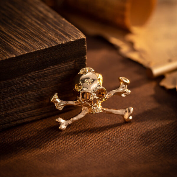 Punk Skeleton Skull Metal Brooch Medal Pin for Men Suit 5pcs - Image 5