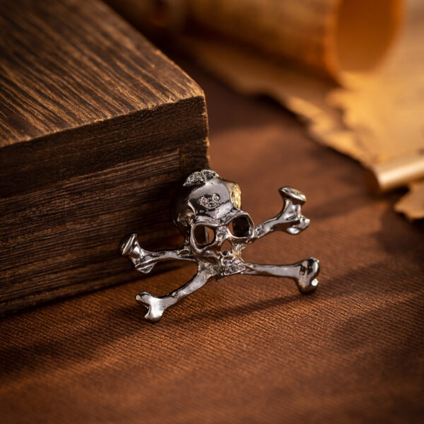 Punk Skeleton Skull Metal Brooch Medal Pin for Men Suit 5pcs - Image 6