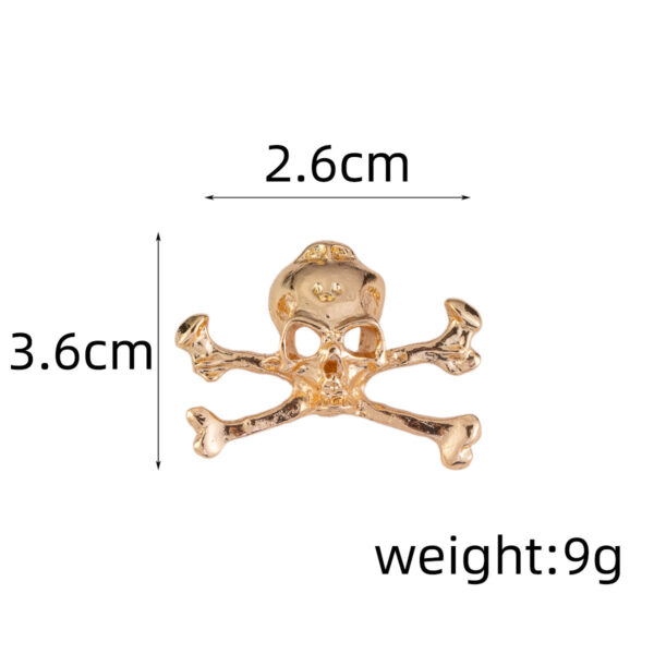 Punk Skeleton Skull Metal Brooch Medal Pin for Men Suit 5pcs - Image 3