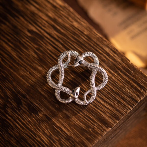 Retro Gold and Silver Flower and Snake Metal Brooch 4pcs - Image 6