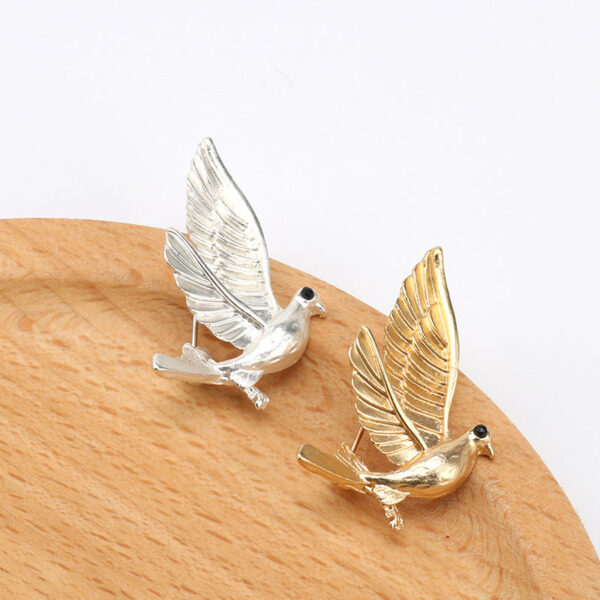 Dove Metal Brooch Pin for Men's and Women's Suits 5pcs