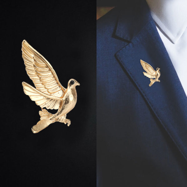 Dove Metal Brooch Pin for Men's and Women's Suits 5pcs