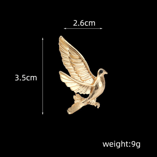 Dove Metal Brooch Pin for Men's and Women's Suits 5pcs