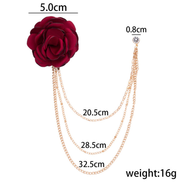 Luxurious Women's Fabric-Edged Flower Chain Brooch 2pcs