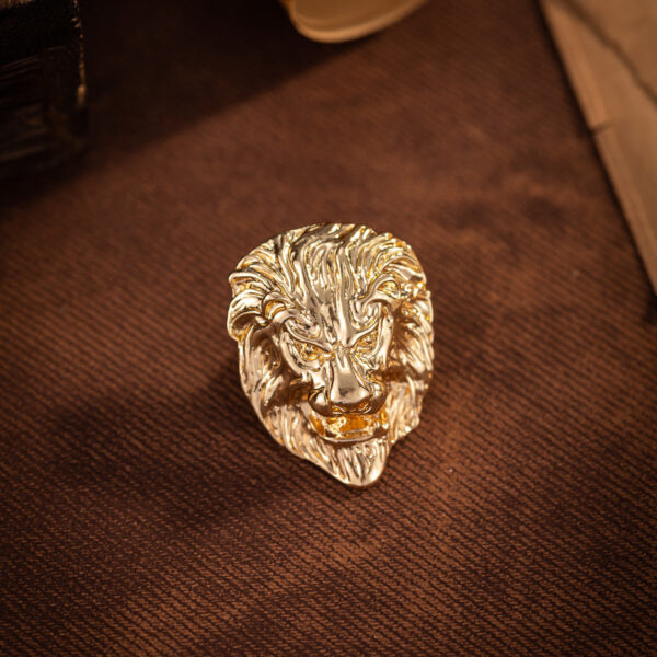Lion Head Brooch for Men Retro Alloy Animal Pin 2 Pack - Image 4