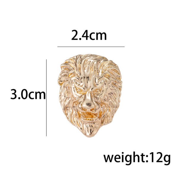 Lion Head Brooch for Men Retro Alloy Animal Pin 2 Pack - Image 6