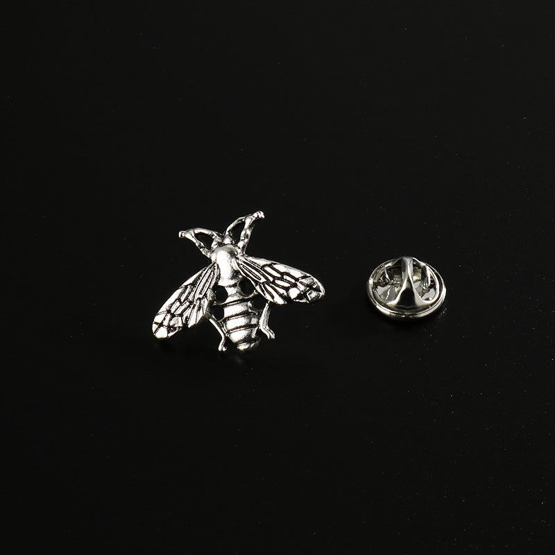 Retro Bee-Shaped Brooch Pin Decorative Badge for Men's Suits 12pcs