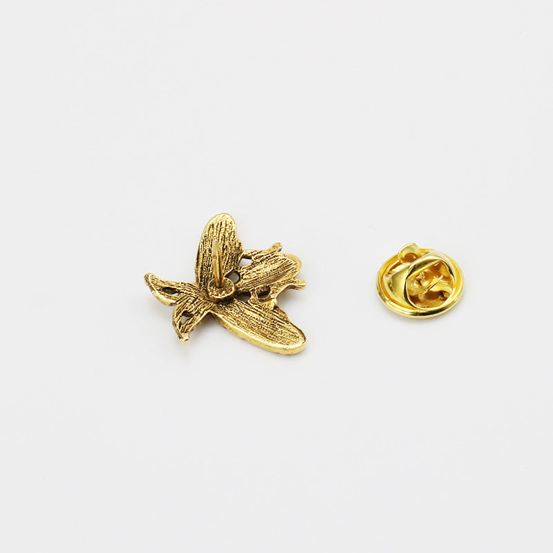 Retro Bee-Shaped Brooch Pin Decorative Badge for Men's Suits 12pcs