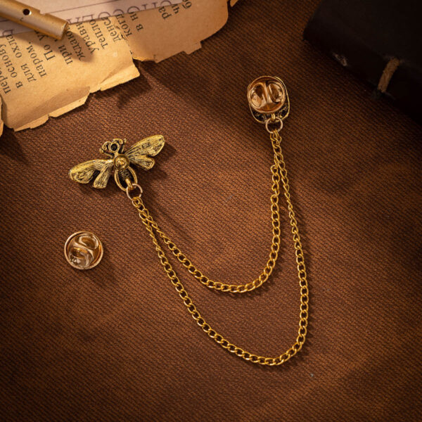 Bee Tassel Diamond-Inlaid Emerald Brooch for Women Suit 2 Pack - Image 5