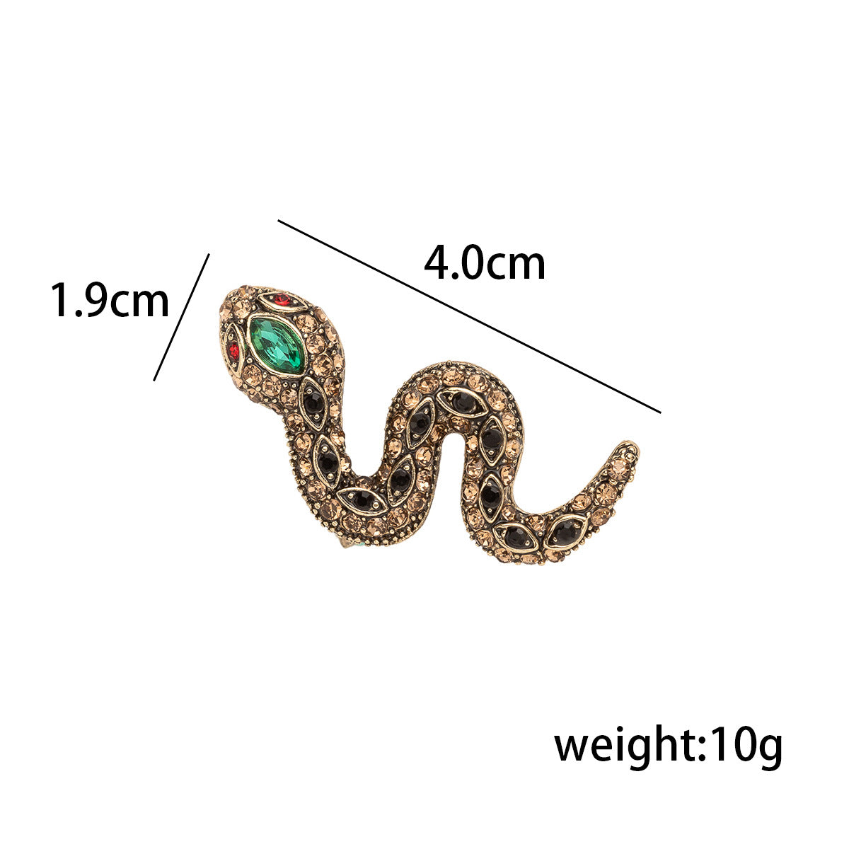 Retro Rhinestone Little Snake Brooch Animal Pin 2 Pack - Image 2