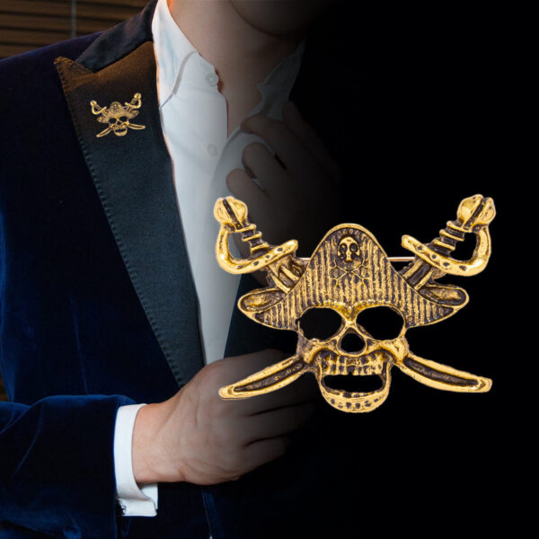 Hip Hop Rock Band Brooch - Skull Pirate Metal Pin Badge 6pcs - Image 2