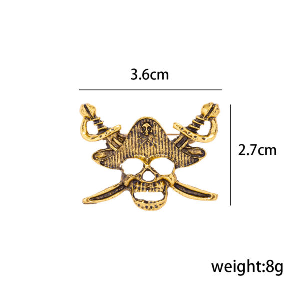 Hip Hop Rock Band Brooch - Skull Pirate Metal Pin Badge 6pcs - Image 4