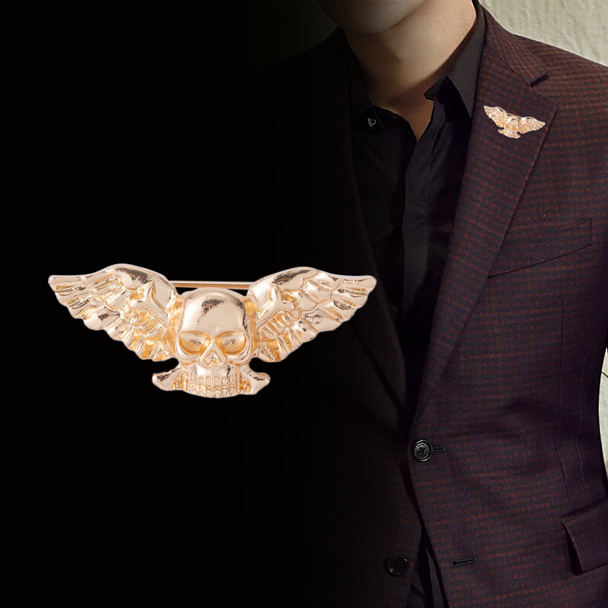 Retro Creative Winged Skull Fashion Brooch 3 Pack - Image 2