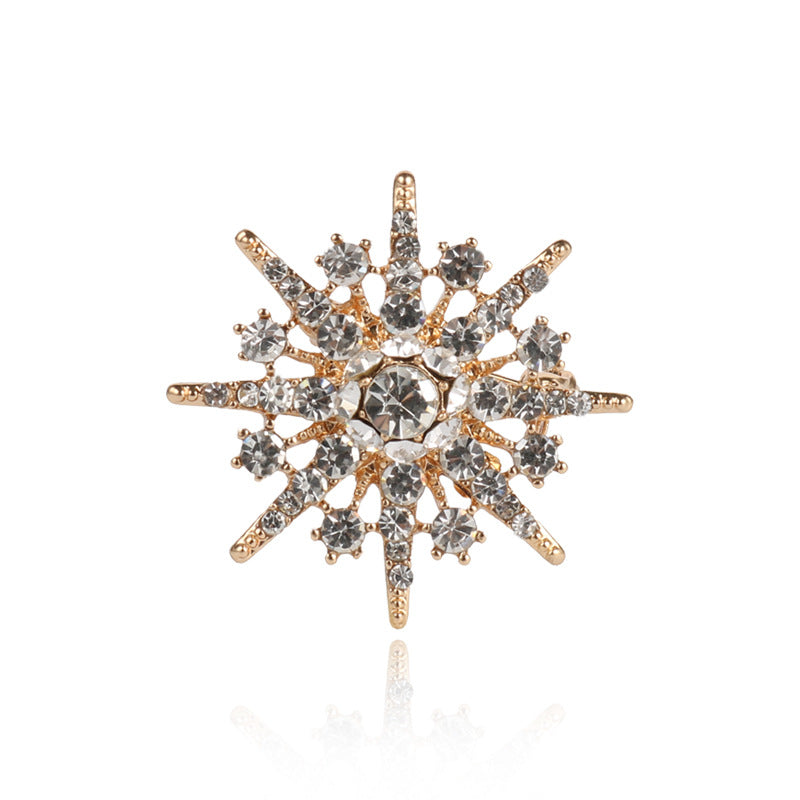 Men's Eight-Pointed Star Diamond Brooch 4 Pack