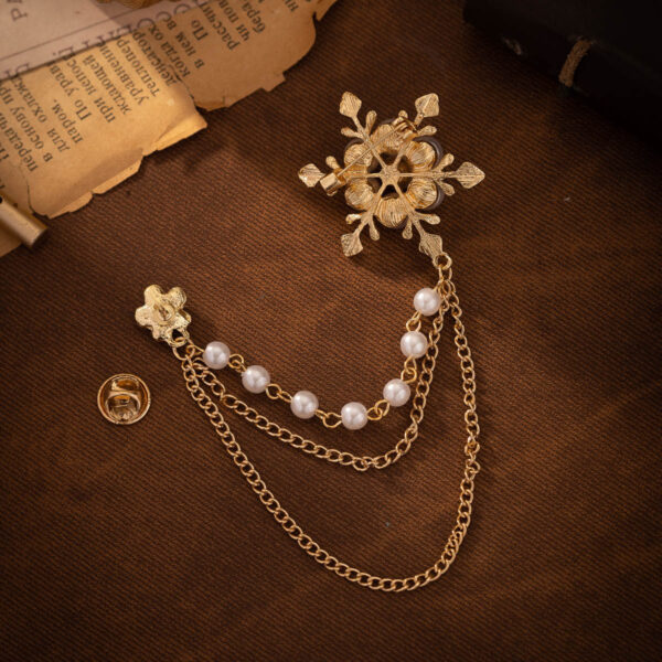 Fashion Clothing Tassel Chain Snowflake Pearl Brooch 2 Pack - Image 5
