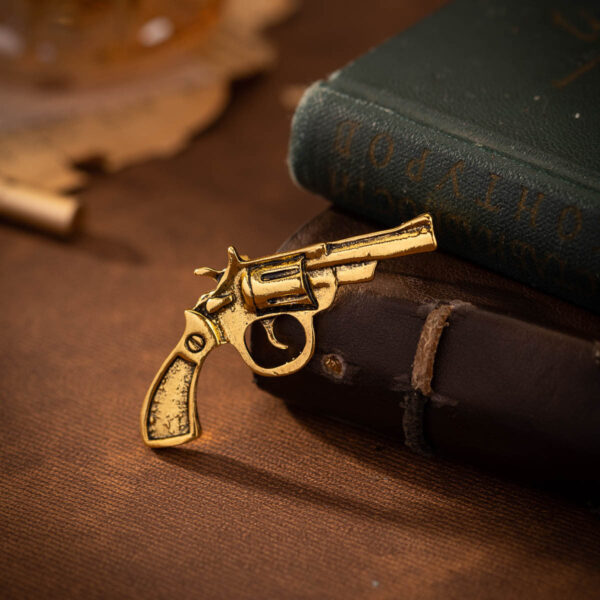 Retro Gold and Silver Revolver Brooch 4 Pack - Image 2