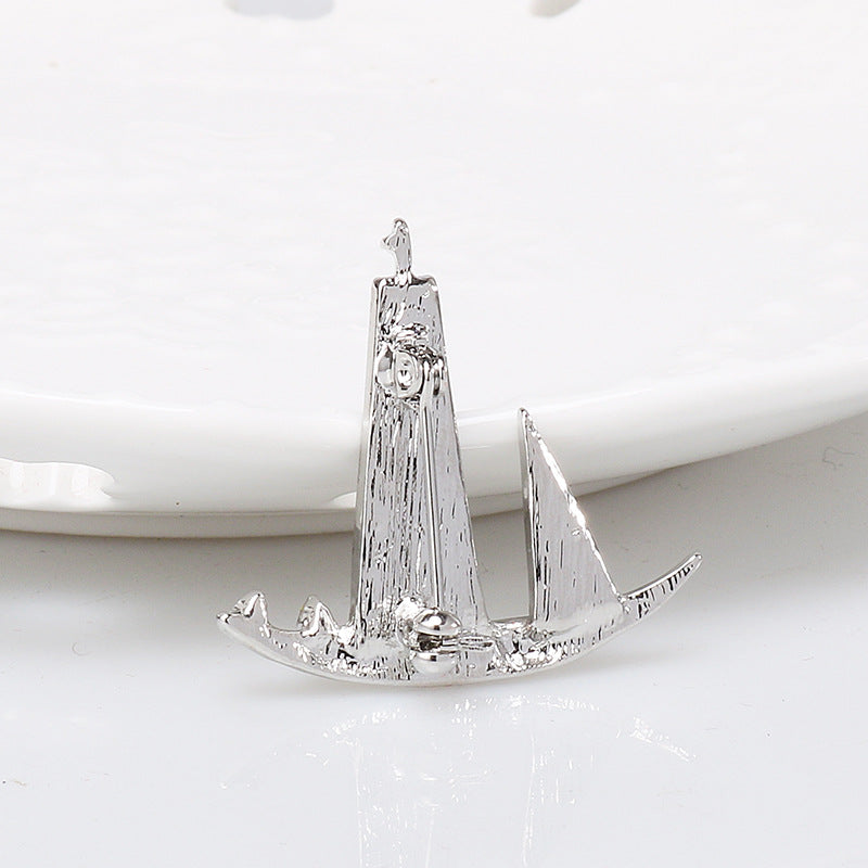 Retro British Style Navy Sailing Boat Brooch for Men 4 Pack - Image 4