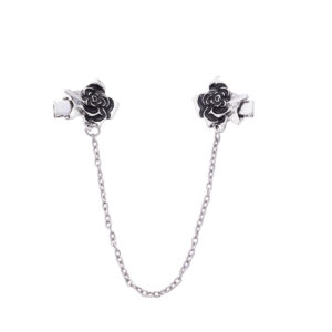Fashion Oil-Dripping Rose Collar Clip with Chain 3pcs
