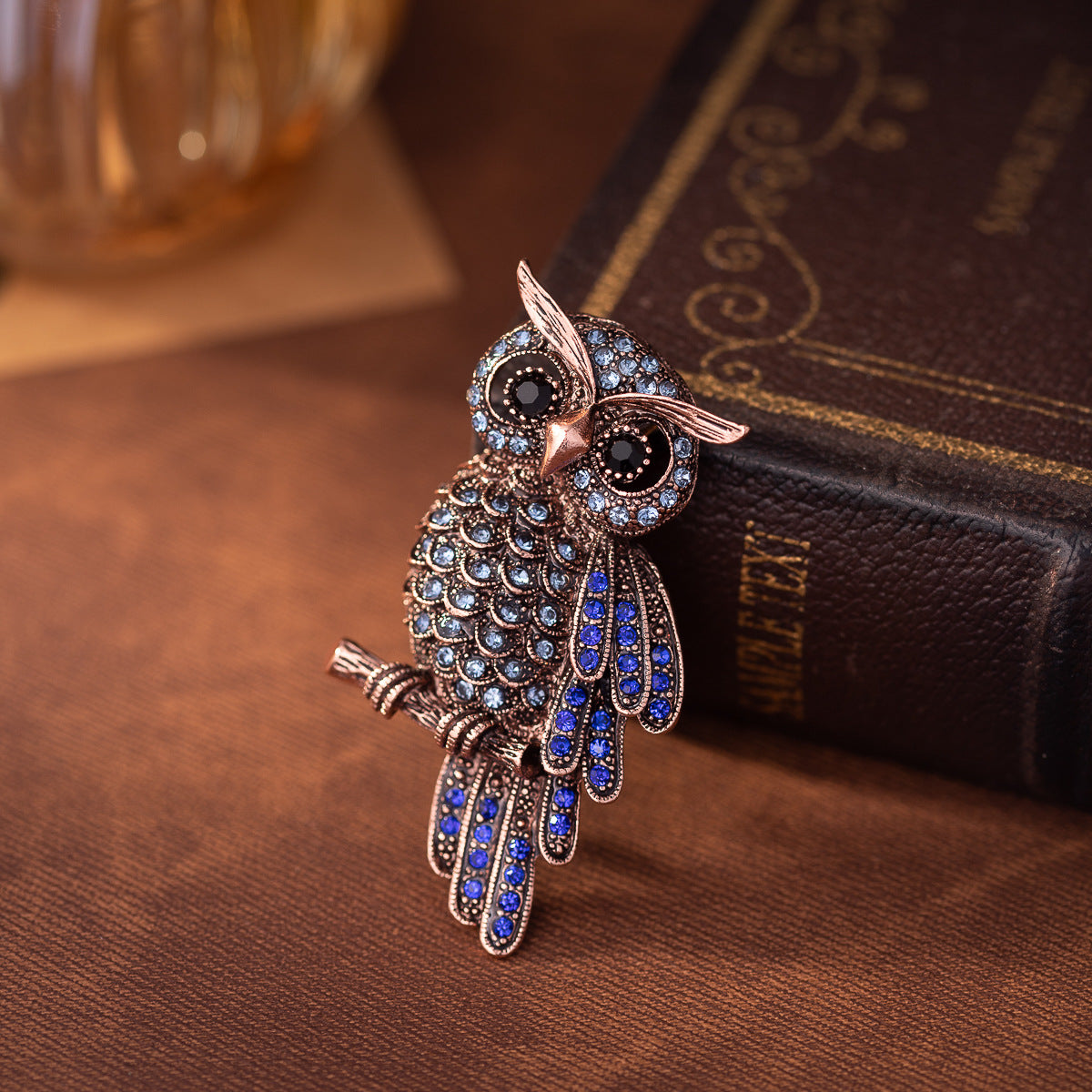 New High-End Blue Owl Brooch for Women - Scarf Decoration 5pcs - Image 4