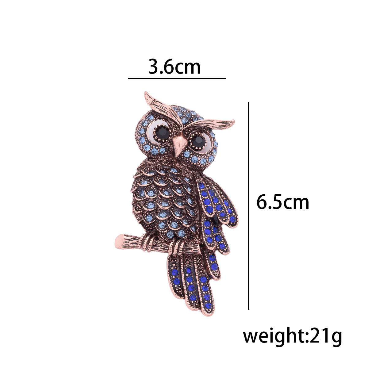 New High-End Blue Owl Brooch for Women - Scarf Decoration 5pcs - Image 3