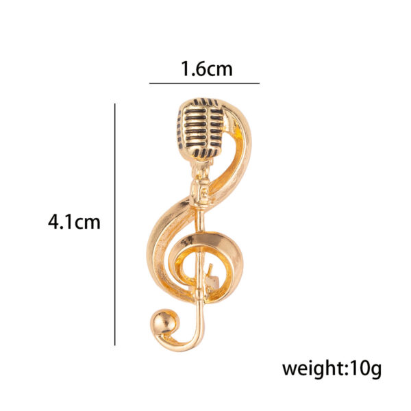 Fashion Microphone Note Brooch Pin for Men and Women's Suits 4 Pack