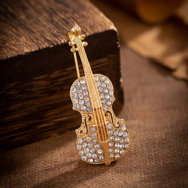 All-Diamond Musical Instrument Guitar Brooch 2 Pack - Image 4