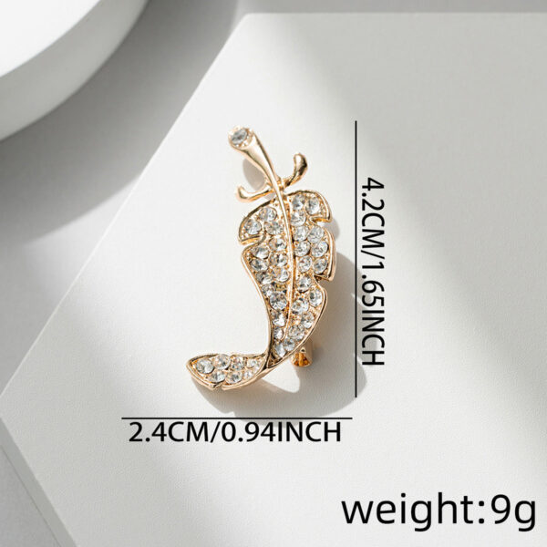 Gold and Silver Feather Diamond-Inlaid Brooch 4 Pack - Image 3