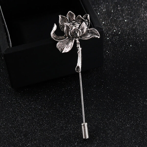 Vintage Gold Silver Lotus Brooch Lapel Pin 6pcs - Image 5