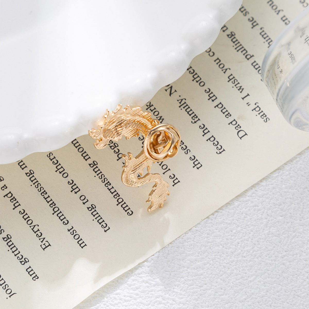 Chinese Dragon Totem Brooch - Men's Zodiac Pin 4 Pack