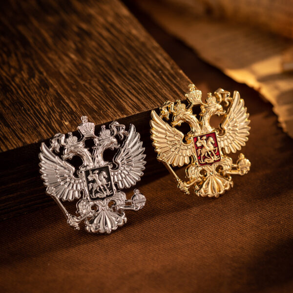 Creative Double-Headed Eagle Knight Brooch Pin 4 Pack - Image 2