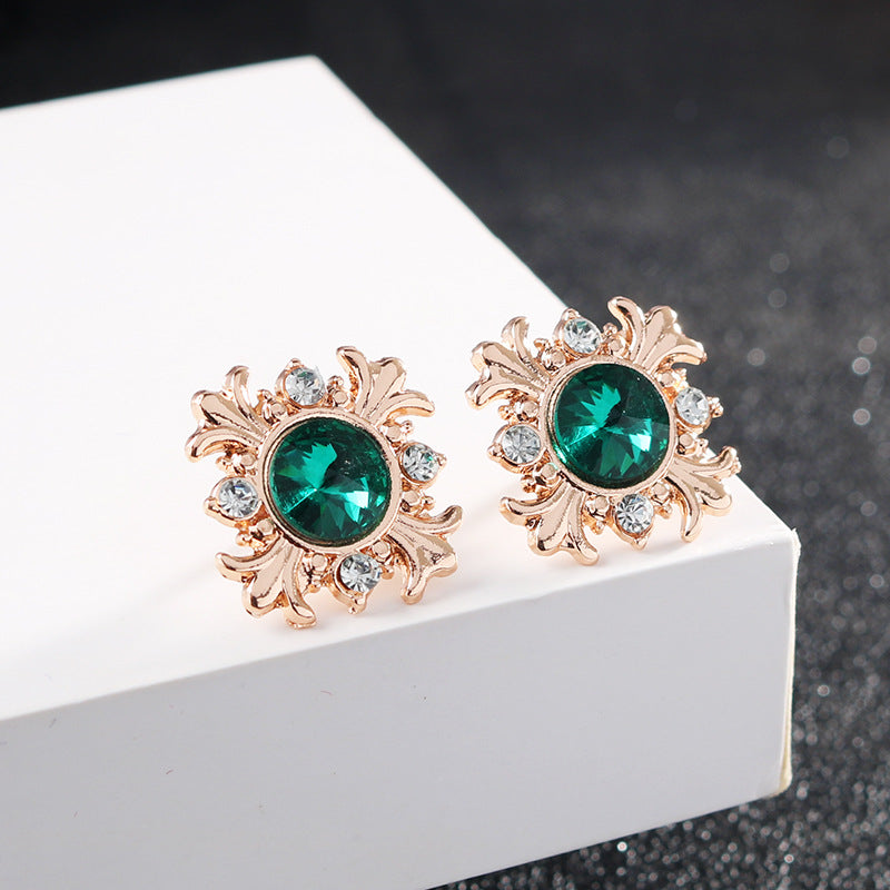 Cross Lapel Pin Blue and Green Diamond Men's Shirt Collar 4 Pack