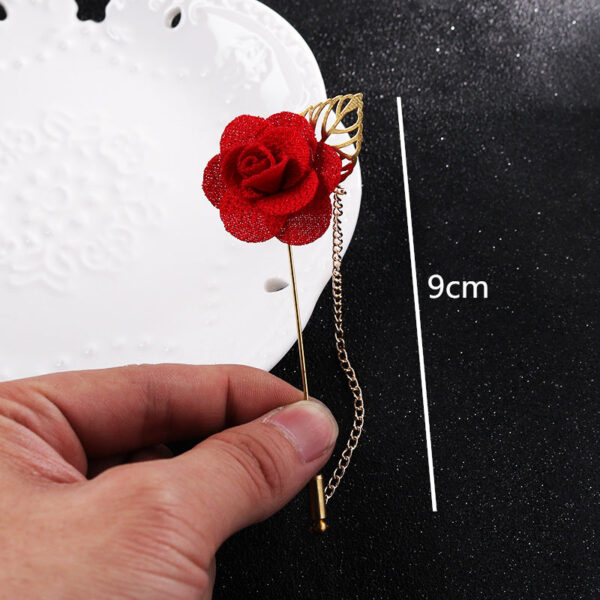 Handmade Leaf Vintage Brooch with Flower Chain 5pcs - Image 2