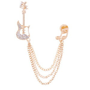Guitar Note Men's Brooch Double Layer Tassel Pin 3pcs 