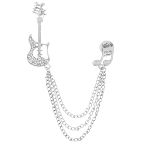 Guitar Note Men's Brooch Double Layer Tassel Pin 3pcs